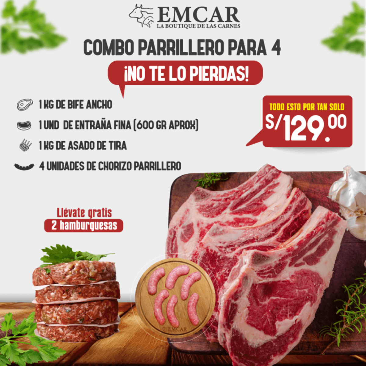 COMBO PARRILLERO PARA 4